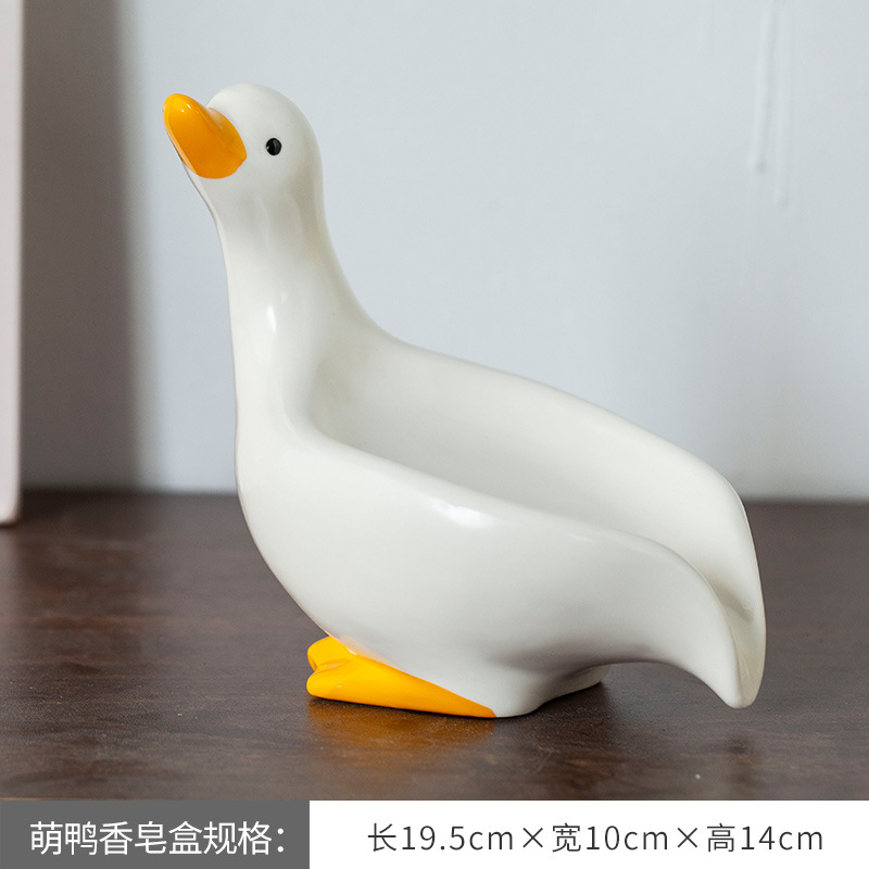 Cute duck soap dish [white]