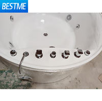 Baignoire à remous moderne autoportante en acrylique avec 22 jets, forme ronde, écologique, pour usage intérieur