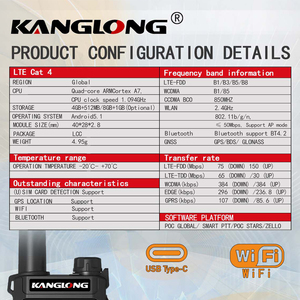 Kanglong G-38 4G LTE xách tay Microphone Walkie Talkie với wifi và GPS 5000km bảo hiểm toàn cầu zello G-38 - Product Image 4