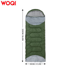 Sac de couchage enveloppant Woqi pour adulte, camping en plein air, chaud, portable, respirant, polyester, vert militaire - Product Image 2