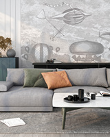 Papier peint mural moderne ignifuge en papier écologique imperméable avec motif 3D en relief personnalisé pour chambre à coucher, salon, art mural