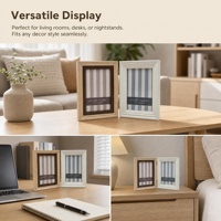 Porte-photos moderne en MDF 4x6 pouces avec logo personnalisé, pour chambre à coucher, salon, bureau, décoration de table, ensemble de cadre à charnières, kit professionnel