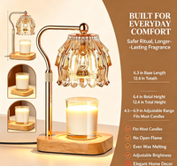 Lampe chauffe-bougie avec minuterie et variateur d'intensité, chauffe-cire moderne pour bougies parfumées en pot avec 2 ampoules