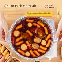 Pot en aluminium jetable épaissi pour plats à emporter, boîte à soupe à double poignée pour pique-nique en extérieur, vente en gros Zhejiang
