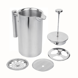 1000ml wholesale stainless steel double wall portable French press travel gift camping custom insulation coffee French press