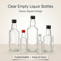 Bouteille en verre personnalisée de 200 ml, 500 ml, 375 ml, vente en gros de bouteilles de rhum, de whisky, de liqueur, de gin, de vin, de spiritueux, de vodka