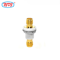 Adaptador RF de 18 GHz con Conexión a Tierra Aislada, Chapado en Oro, Conector SMA Hembra para Montaje en Panel, Adaptador de Conector SMA Hembra