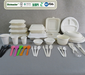 Contenedores de Alimentos de Plástico con Tapa para Almuerzo Caliente/Frío, Biodegradables, 100% Compostables, de Almidón de Maíz <span class=keywords><strong>Blanco</strong></span>, Cuadrados de 8 y 9 Pulgadas, con 3 Compartimentos - Product Image 6