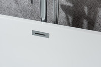 Baignoire autoportante ovale moderne en acrylique blanc de luxe, écologique, 1,7 m, pour 1 personne, avec fonction massage et drain, pour hôtels et villas, garantie 3 ans