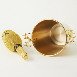 맞춤형 사슴 아이스 버킷 5L 샴페인 버킷 쿨러 맥주병 홀더 바용 황동 럭셔리 골드 메탈 실버 아이스 버킷 - Product Image 3