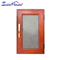Ventana Corredera de Aluminio con Rotura de Puente Térmico Certificada NFRC Título 24, Diseño de Grano de Madera, Doble Acristalamiento, Herrajes Alemanes para Villa