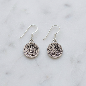 Wholesale Custom <b>Small</b> Drop Bohemia Style <b>Earrings</b> for Women Girls Minimalist Round <b>Silver</b> Plated Brass Anniversary <b>SILVER</b> ZONE - Product Image 5