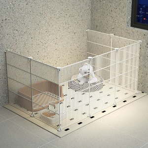 Enclos pour chien surélevé facile à nettoyer avec rangement, clôture pour isolation intérieure, <span class=keywords><strong>cage</strong></span> pour animaux de compagnie - Product Image 2