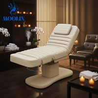 Table de massage électrique MOOLIN à 3 moteurs, lit de beauté réglable, chaise de traitement facial en cuir PU chauffée pour salon, hôtel, et usage domestique