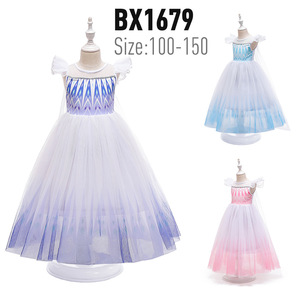 Abito da Principessa <span class=keywords><strong>Elsa</strong></span> di <span class=keywords><strong>Frozen</strong></span> per Bambine, Stile Ins, con Paillettes, per Cosplay Formale - Product Image 3