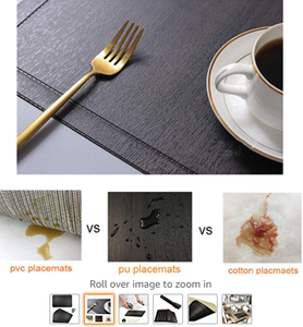 Napperon en Faux cuir en PVC, 1 pièce, en <span class=keywords><strong>vinyle</strong></span> lavable, lavable, anti-antidérapants, résistant à l'eau et à la chaleur - Product Image 2