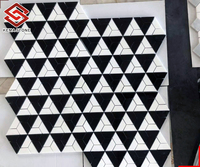 Poli naturel grec pur blanc diamant pierre Thassos marbre hexagone mosaïque carreaux maillage monté pour cuisine salle de bain sol mur