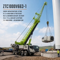 Grue de camion d'occasion 100t en stock avec flèche à 6 sections de 60,5 m et contrepoids de 23,5t pour l'exportation mondiale