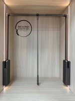 Barre de suspension rétractable en aluminium pour vêtements, type escamotable, pour dressing et armoire