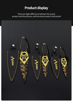 Couteau en alliage de zinc Valorant Champions 2023 Kunwu avec étui en cuir 18cm/22cm/30cm Non affûté Accessoire de jeu