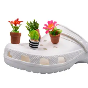 Fecho de resina para sapatos 3d, decoração 3d plantas design botão de plástico enfeite de sapatos croc