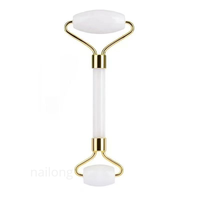 Rouleau de massage facial en jade, double tête, manuel, pour relaxation et lifting des yeux, avec kit Gua Sha (sans boîte)