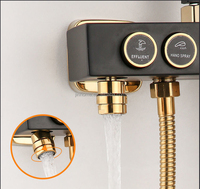 Ensemble de Douche Thermostatique de Luxe en Laiton avec Garantie 5 Ans, Kit de Douche à 4 Fonctions, Système de Douche et Robinet de Douche pour Salle de Bain
