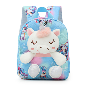 Ingrosso nuovo cartone animato carino <span class=keywords><strong>unicorno</strong></span> 3D <span class=keywords><strong>unicorno</strong></span> leggero morbido peluche zaino scuola materna zaino - Product Image 2