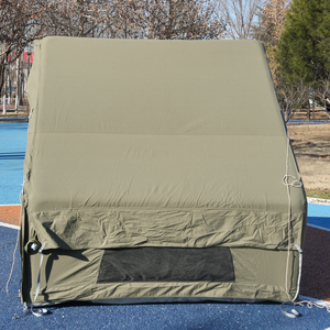 Tente gonflable en coton extensible 6+6m² avec auvent à poteaux et lucarne, installation rapide, résistante au soleil et à la pluie, pour le camping - Product Image 5