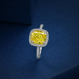 แหวนเงินโรเดียม S925หรูหราสำหรับผู้หญิงเพทายศิลปะหรูหราคลาสสิกแหวนเงิน - Product Image 2