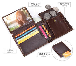 กระเป๋าสตางค์ใบสั้นสำหรับผู้ชายหนังวัวแท้แฟชั่นธุรกิจ - Product Image 6