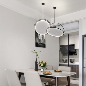 Lampe suspendue ronde minimaliste nordique créative, bande Led de 35cm, 50cm, 60cm, 80cm de diamètre, pour salon, salle à manger, Bar, café - Product Image 2