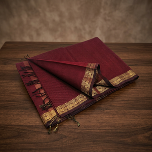 Sari en coton et soie Maheshwari Garbh Reshmi, élégant, tissé à la main, design traditionnel, drapé, pour femmes, pour mariage et occasions festives - Product Image 1