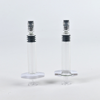 Seringue en verre vide de 5 ml (5 cc) avec embout Luer Lock et poignée ergonomique pour produits cosmétiques et acide hyaluronique