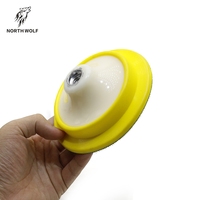 Pour la polisseuse de détail de voiture en PU jaune de 5 pouces avec plaque de support flexible et tampon de détail de qualité supérieure