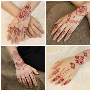 Autocollant de <span class=keywords><strong>tatouage</strong></span> temporaire au henné de marque privée, style ethnique, forme géométrique, pour visage, corps et <span class=keywords><strong>bras</strong></span>, en papier transfert à l'eau - Product Image 3