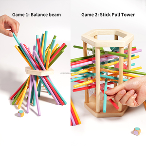 Mới Đến Montessori Trò Chơi Hội Đồng Quản Trị Đồ Chơi Bằng Gỗ Với Stick Kerplunk Trẻ Em Trò Chơi Cho Gia Đình Trò Chơi Không Để Cho Bóng Thả - Product Image 5