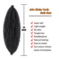 Deilmei 3X Cheveux synthétiques afro crépus pour tresses au crochet, 3 pièces, tresses Marley, double trame, toutes les couleurs, adaptées aux femmes noires