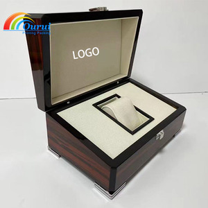Caja de Reloj de Lujo Personalizada al por Mayor de Fábrica, con Acabado Brillante, Ranura Única, con Logotipo, Caja de Regalo Premium para Reloj con Forro de Cuero - Product Image 1