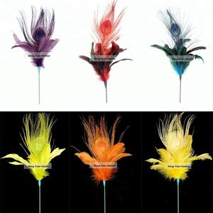 Fleur décorative tige métallique plume de paon pour arrangement floral maison mariage fête Vase décor de vacances - Product Image 2