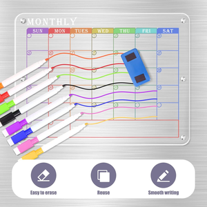 Planificador Semanal/Mensual Moderno Personalizado, Pizarra Blanca Acrílica de Alta Transparencia para Refrigerador, Adhesivos Magnéticos Reutilizables de Borrado en Seco - Product Image 4