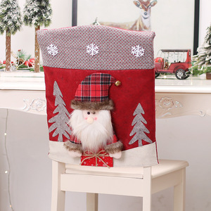 Nuevas Fundas de Silla Navideñas de Tela con Diseño de Santa Claus, Muñeco de Nieve y Alce para Comedor, Cena Familiar y Decoración del Hogar, 52*46cm - Product Image 5