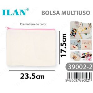 Borsa in tessuto multiuso Ilan 17,5 x 23,5 cm con cerniera per riporre oggetti - Product Image 1