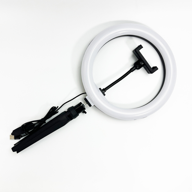 LED Ring Light Tripod for Selfie Vlogging Phone Holder Portable USB-Powered Photography Light Adjustable Brightness