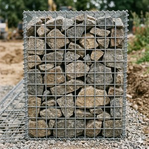Gabion carré 2x1x1 <span class=keywords><strong>en</strong></span> treillis métallique galvanisé pour mur <span class=keywords><strong>de</strong></span> soutènement <span class=keywords><strong>en</strong></span> granit extérieur, décoration <span class=keywords><strong>de</strong></span> jardin - Product Image 1