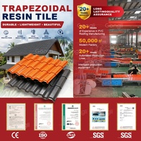 Tôle de toiture trapézoïdale ondulée en composite de résine synthétique ASA UPVC, protection incendie B1, anti-âge, résistance aux UV