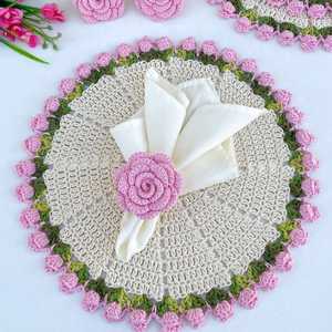 Supersky - Oferta Especial: Posavasos de Girasoles Hechos a Mano con Ganchillo, Tamaño y Color Personalizables, Resistentes al Calor, con Porta Servilletas - Product Image 3