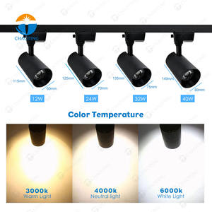 Lumières de voie Led Cob réglables commerciales pour les magasins de vêtements Ac 220V-240V noir 12W-40W projecteurs de Direction de mise au point à intensité variable - Product Image 6