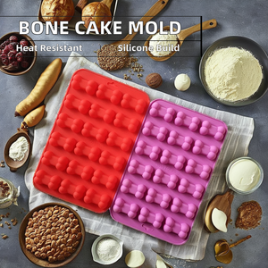 Usine Stock <span class=keywords><strong>Silicone</strong></span> Gâteau Moules 18 Cavité <span class=keywords><strong>En</strong></span> Forme D'os Outils De Cuisson Chien Os Résine Bonbons <span class=keywords><strong>Plaque</strong></span> Pâtisserie Outil - Product Image 2