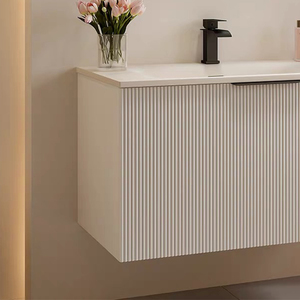 Nuevo precio de fábrica de diseño con tocador de material de PVC Gabinetes de baño de estilo moderno para la venta Iluminación de tocador de baño - Product Image 3